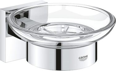 GROHE Start Cube Soap Dish with Holder (concealed mounting, material: glass/metal), chrome, 41096000