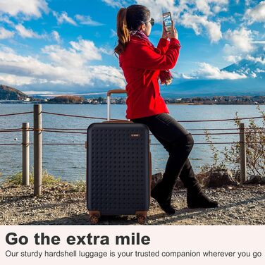 Чохол-валіза KONO з ABS-пластику, 75 x 48 x 29 см, з TSA-замком, білий (синій, 4 шт.)