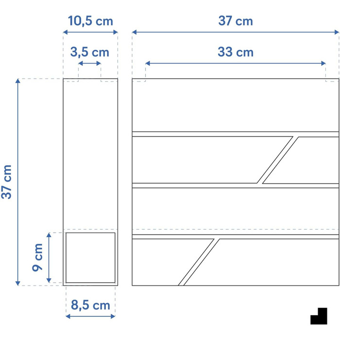 Поштовий ящик для газет Anthrazit з іменним шильдиком Julia Standard UV - настінний, порошкове покриття RAL 7016, 37x37 см