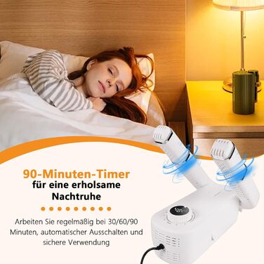 Електричний сушильник для взуття Vauki з УФ-стерилізацією, 360° циркуляцією повітря, таймером 90 хв, складний та компактний для дому та подорожей