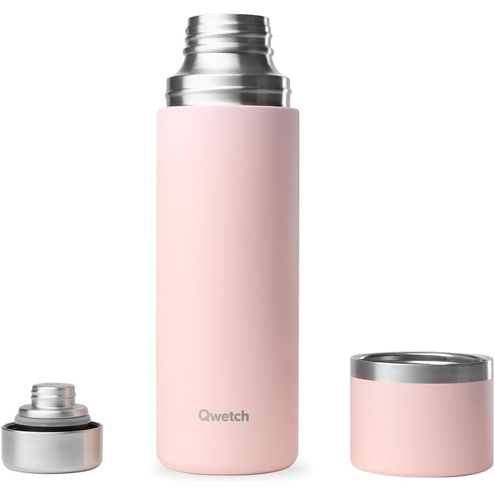 Qwetch Stainless Steel Thermos Flask - 750ml Insulated Bottle & Travel Mug - 24h Cold & 12h Hot - Leakproof, BPA-Free - Perfect for Coffee & Tea