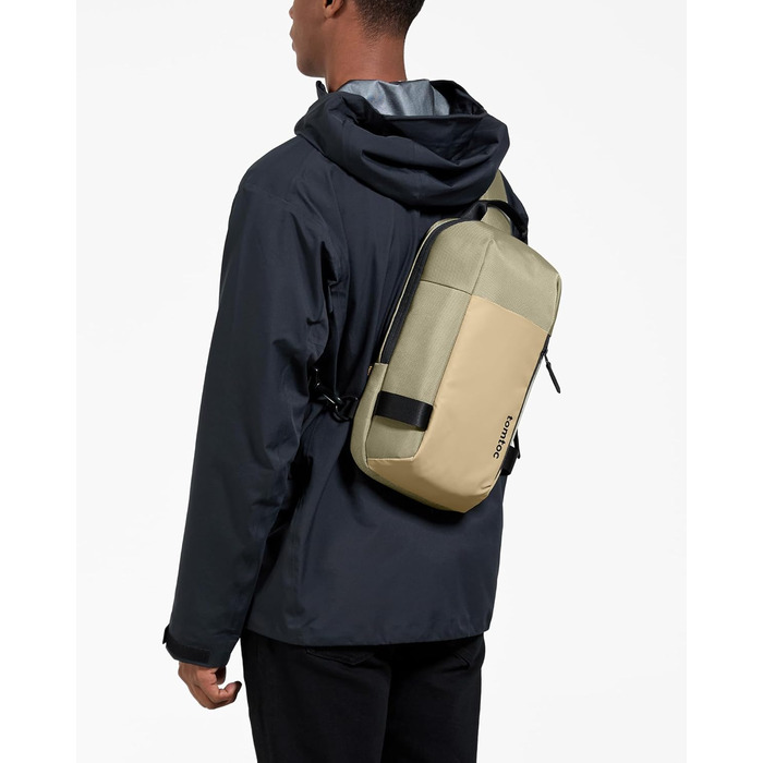 tomtoc Сумка через плече для чоловіків, Sling Bag, 13-14 дюймів, MacBook Air/Pro, водонепроникна, Khaki/Зелений