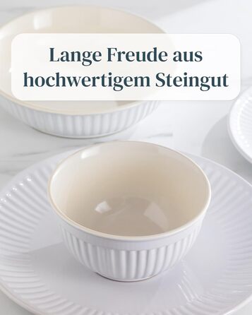 Набір посуду Steingut Hygge 48 предметів (12 осіб), сірий, преміум якість