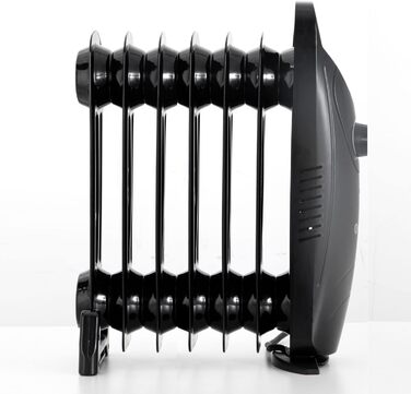 Електричний масляний радіатор PowOn 600W, 7 ребер, 30x14x38 см - енергозберігаючий опалювач