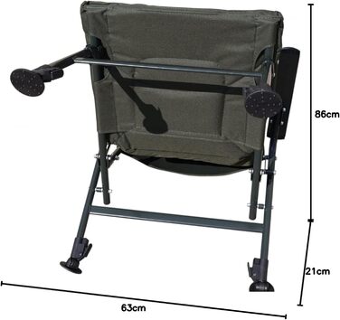 Стілець для риболовлі Cormoran Pro Carp 7200 з підлокітниками, 50x50 см