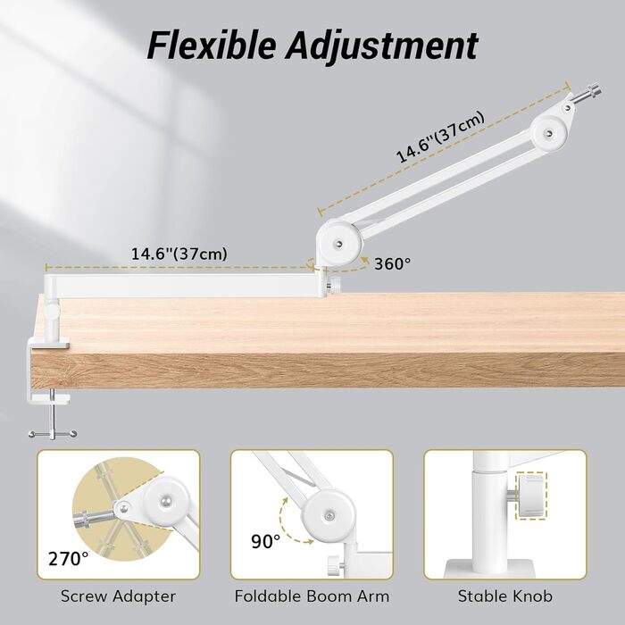 Кріплення для мікрофона TONOR T20LP: низькопрофільний кронштейн для геймінгу та подкастингу, регульований, сумісний з багатьма моделями