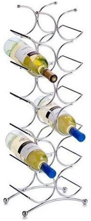 Zeller 27357 Wine Rack for 12 Bottles, Chrome-plated Metal. Approx. 25x15.5x67.5 cm