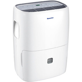 Електричний осушувач повітря Newentor 12L для підвалу - тихий (35dB), з шлангом 1м, для приміщень до 25м², 10 років гарантії, фільтр, таймер (25л/день)