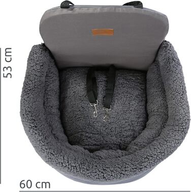 GEAR Frontera: безпечний авто-кошик для собак з регульованими повідцями та ортопедичною тканиною Тедді для передніх та задніх сидінь