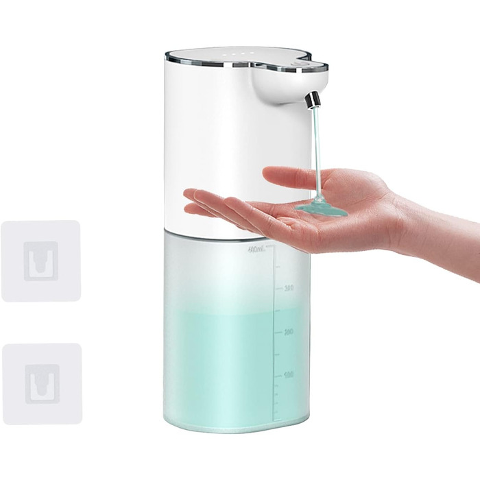 Автоматичний дозатор мила 400 мл з кріпленням на стіну, 4 рівня, IPX5, електричний, для кухні та ванної кімнати, білий