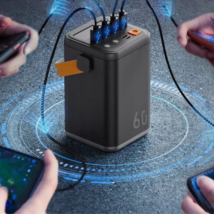 Потужний швидкий павербанк 60000 mAh 36W QC PD USB-C — зовнішній акумулятор для подорожей