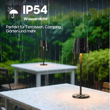 Світлодіодна настільна лампа 3-в-1 бездротова з акумулятором 5500mAh, регульована висота, димування, 3 кольори світла - USB акумуляторна настільна лампа металева водонепроникна сенсорна для дому та вулиці, чорна (набір 2 шт.)