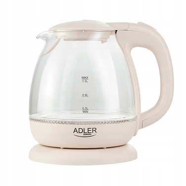 Електричний чайник ADLER AD 1274, 2200 Вт, 1,7 л, білий