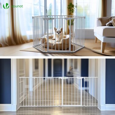 Захисна сітка для каміну Vounot, 375 см, з дверцятами, 6 елементів, металева, для дітей, чорна