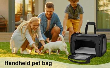 М'яка переноска для котів та собак, складана переноска для кота з дихаючою сіткою, оксфордська тканина з плечовим ременем для маленьких собак, котів та кроликів (Сірий)