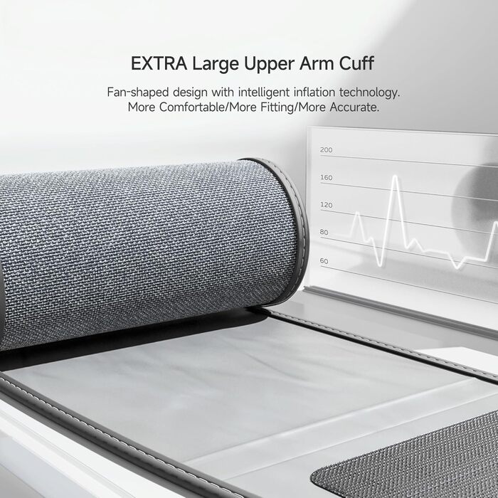 Тонометр Yuwell для вимірювання артеріального тиску та пульсу | 2 користувачі, 74x2 пам'ять, велика манжета (22-45 см), дисплей 3.8', подвійне живлення (YE670A)