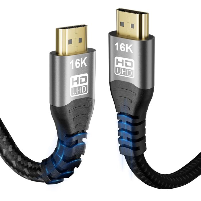 Кабель HDMI 2.2 1.5м: 96Gbps, 16K@60Hz, eARC, HDR10+, Dolby Atmos/Vision, HDCP 2.3, для PS5, Xbox, Soundbar, Fire TV, Laptop, HDTV