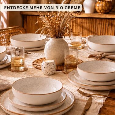 Набір столового посуду SÄNGER Rio Creme, керамічний сервіз на 6 осіб, 30 предметів, бежевий