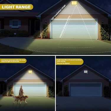 20000LM LED Floodlight Outdoor with Motion Sensor LED Spotlight 6000K Cold White IP66 Waterproof LED Outdoor Floodlight Floodlight for Garage Hallway Garden Courtyards Hotel Sports Field (3500k Warm White, 75W)