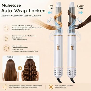 Мультистайлер для волосся 5 в 1 Airstyler 1000W: фен-щітка, автоматичний стайлер для кучерів, об'єму та випрямлення, 3 режими температури