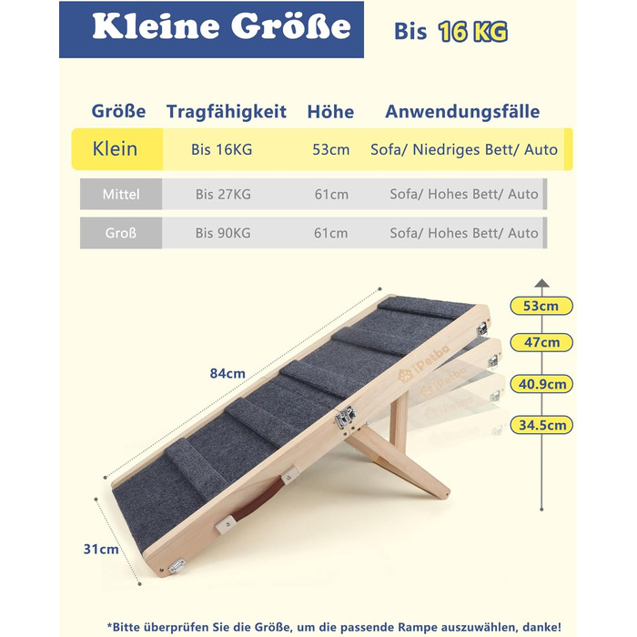 Сходинки для собак на ліжко та диван – м'які, антиковзні, складані, регульовані, портативні, до 16 кг, сірі