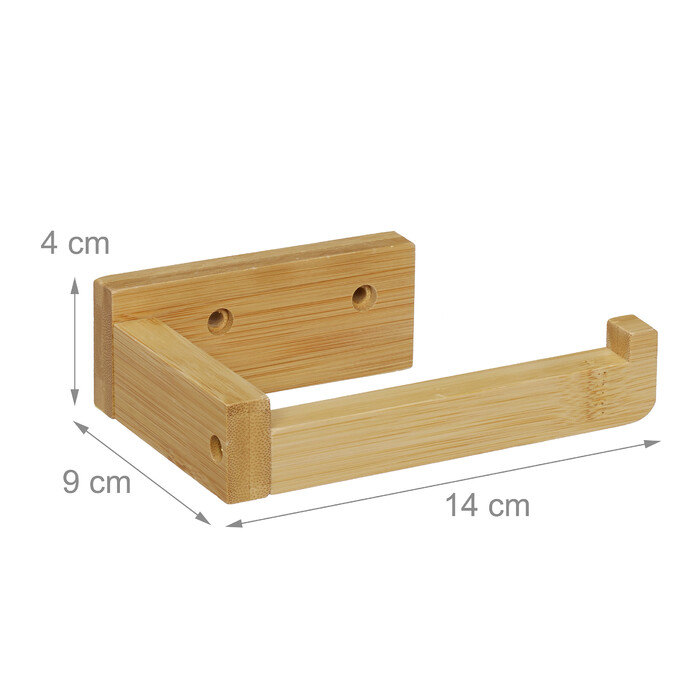 Relaxdays Bamboo Toilet Paper Holder