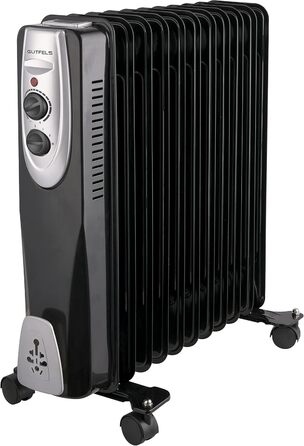 Електричний масляний радіатор Gutfels HR 32007 sw | 3 режими нагріву | 1500 Вт | Чорний