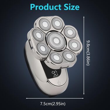 Електричний чоловічий голкострум OFFCUP Glatzen з 9D голками, водонепроникний IPX6, з LED-дисплеєм та тримером для носа (6 в 1)