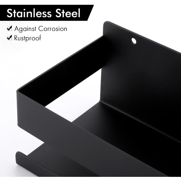 KES Shower Shelf Black Shower Rack Shower Basket Shelf Bathroom Shower Storage Wall Shelf Bathroom Shelf Shower Shelf 40CM Stainless Steel Wall Mount, BSC205S40B-BK