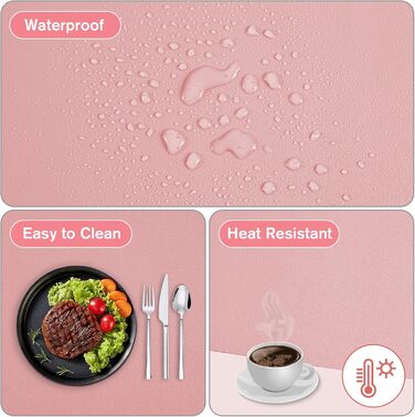 PINKCAT Килимок для миші з PU-шкіри, двосторонній, 80 x 40 см (світло-зелений+світло-блакитний)