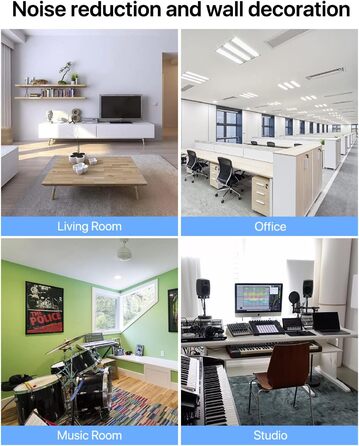 Акустичний шумопоглищаючий поролон «Яйце» з самоклейкою, 12 шт, вогнестійкий звукопоглинаючий матеріал для студії звукозапису, офісу та дому, чорний, 30×30×2,5 см