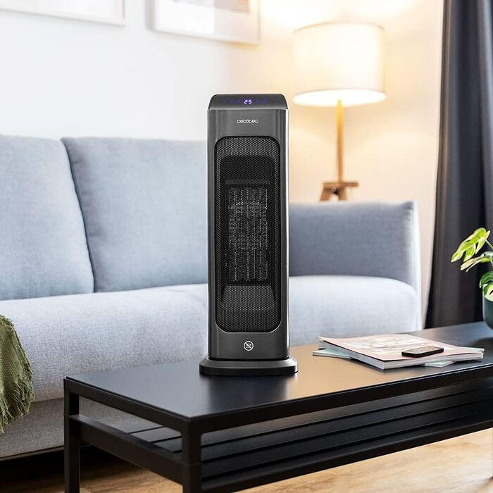 Керамічний обігрівач Cecotec ReadyWarm 6250 Sky Style. 2000 Вт, 3 режими, термостат, осциляція 90°, захист від перекидання та перегріву, для площі до 25 м², з пультом ДУ та сенсорним екраном