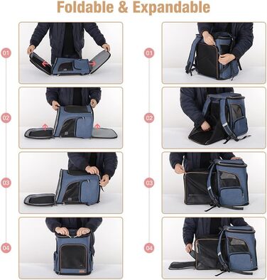 Розширюваний рюкзак для кота та собаки Lekesky, блакитний (L/XL, 36x31x42 см)