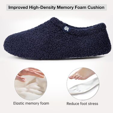 В'язані домашні тапочки VeraCosy з піною пам'яті та флісовою підкладкою (42/43 EU, темно-синій)