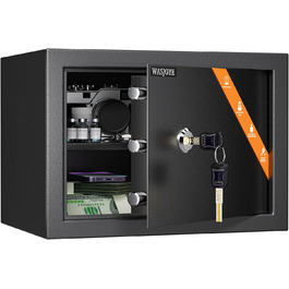 Сейф настінний Safe Tresor WASJOYE з ключем 19L для грошей, коштовностей, документів (25x35x25 см)