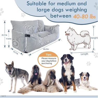 Автомобільний лежак для собак великих порід до 36 кг, з кріпленнями та неслизькою підкладкою