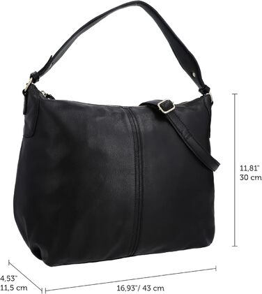 Сумка Gusti Shopper Leder Hannah - жіноча шкіряна сумка-шопер через плече, чорна
