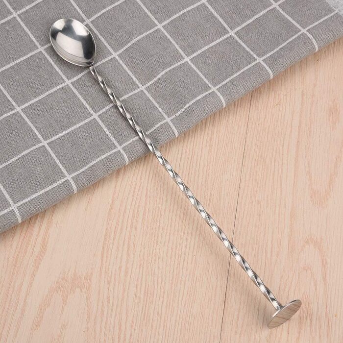 Нержавійна ложка для коктейлів та кави Fdit з довгим руків'ям, для бару та дому