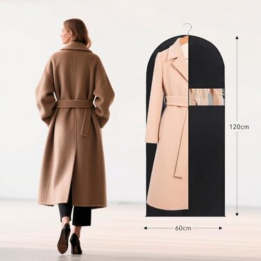 Чохли для одягу 4 шт. Преміум-якість, 60x180 см. Дыхаючий матеріал, з ручками, з блискавкою та вікном. Захисні чохли для костюмів, пальто, суконь.