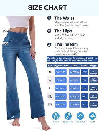 Джинси жіночі Chase Hot Bootcut, висока талія, еластичні джеггінси з кишенями, середній блакитний колір, розмір XL, внутрішній шов 29