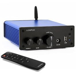 Акустичний кабель LONPOO з чистої міді 14 AWG (2 м, пара) з позолоченими банановими роз'ємами для Hi-Fi колонок, синій/чорний