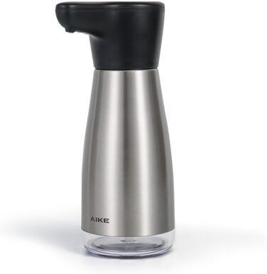AIKE Automatic Soap Dispenser, Stainless Steel, 420 ml Rechargeable Soap Dispenser with USB Magnetic Connector, Soap Dispenser for Kitchen and Bathroom, IPX7 Waterproof