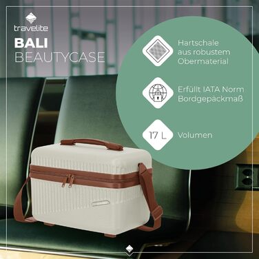 Чохол-валіза Travelite Bali 67 см, середній, 65 літрів, зелений: ABS, TSA-замок, Beauty Case