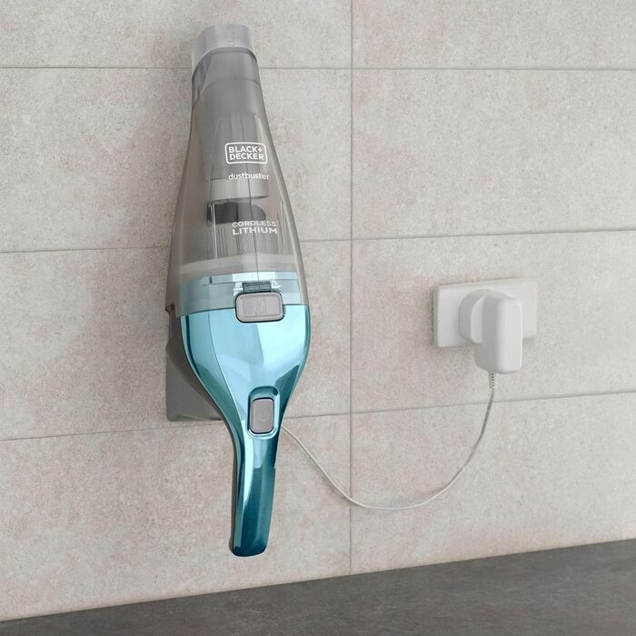 Акумуляторний пилосос ручний BLACK+DECKER Dustbuster NVC220WBC Chrome Et Bleu 7.2V (1.5Ah), безмішковий, з насадкою для щілин та зарядним пристроєм