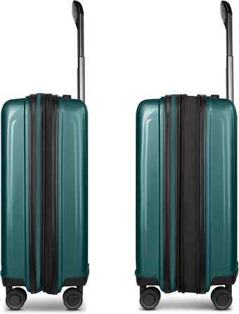 REDOLZ Trolley великий, жорсткий, 52x34x77 см, розширюється до 140 л, 4.4 кг, Pearl-green Metallic, ручна поклажа