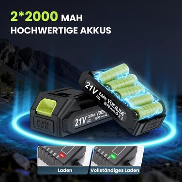 Акумуляторний дриль-шуруповерт 21V з набором аксесуарів (29 шт), безщітковий двигун, 2 акумулятори 2000 mAh, LED-ліхтар, 2 швидкості