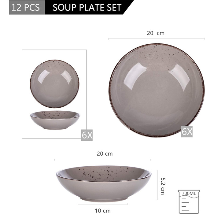 Набір посуду Vancasso NAVIA, 16 предметів, кераміка, для 4 осіб, оранжевий (12 предметів, Navia-2)