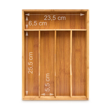 Relaxdays Cutlery Box Bamboo 34x25x4.5cm