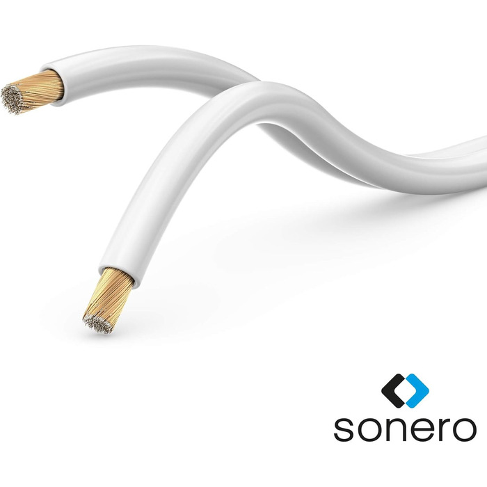 Кабель акустичний Sonero Eter CCA 2x0,75 мм², 10 м (2 шт.), білий - для колонок та аудіосистем