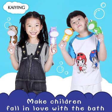 KAIYING Kids Showerheads, Cartoon Water Flow Sprinkler Shower, Shower Head Attachment for Toddlers, Baby Handheld Shower Head Bathroom Accessories, Kid's Shower Attachment (J: Showerhead (Frog) + Hose + Diverter Valve) (Duck Showerhead Set)